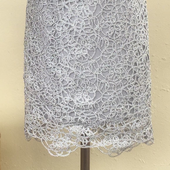 Silver Bodycon Cocktail Dress - Picture 4 of 10